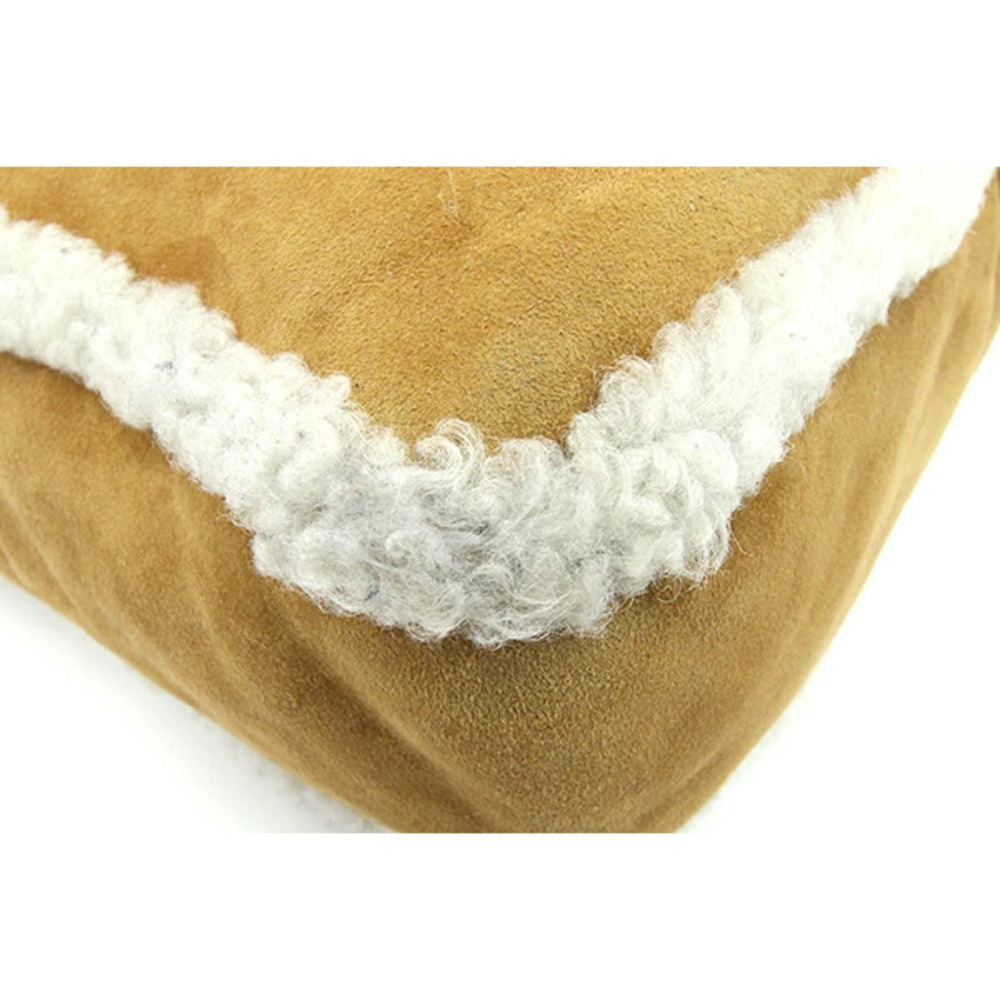 Miu MIu handbag Brown Ivory White Sheepskin Tote Bag Clutch MIUMIU - Picture 4 of 10